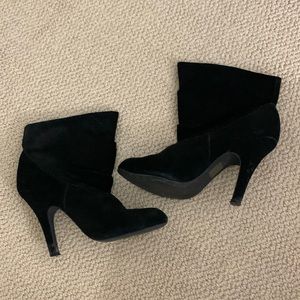 Black suede Steve Madden booties